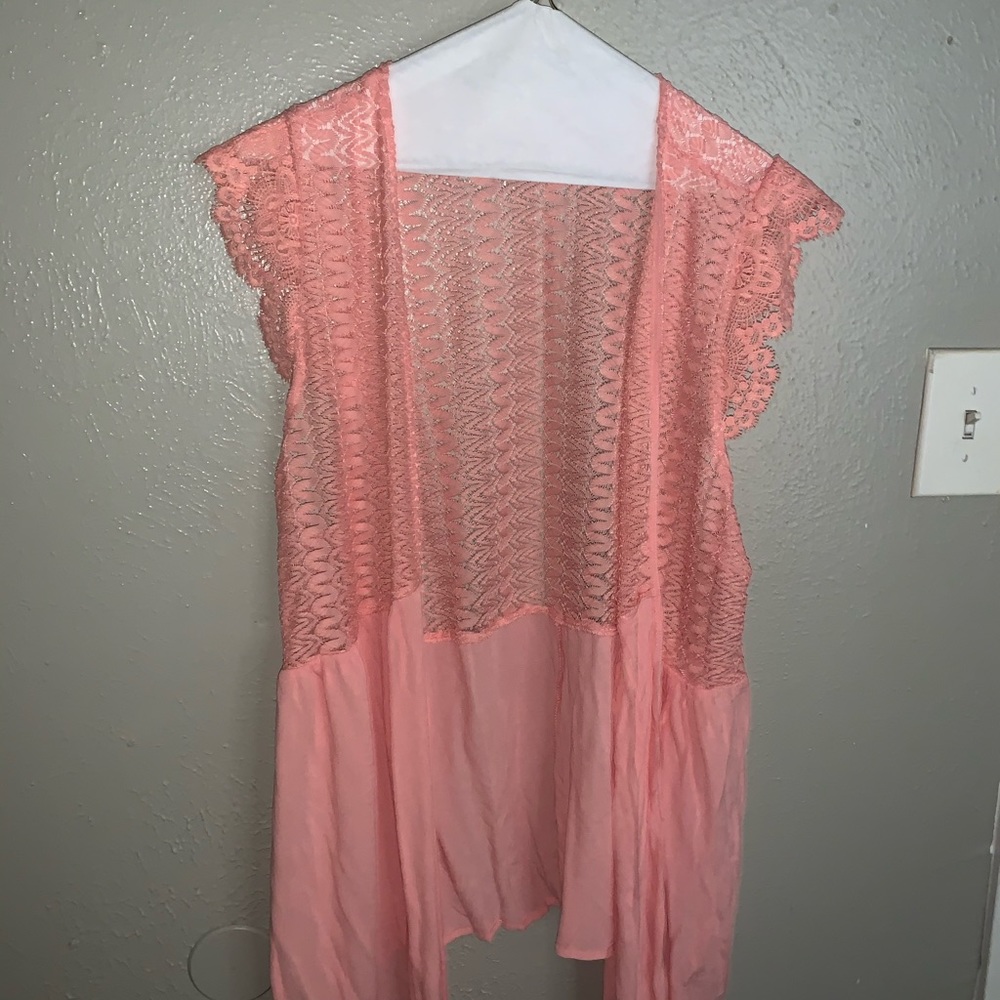 Pink See through Sleeveless Tunic